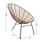 Preview: LOUNGE SET 3 TLG. KORBGEFLECHT SESSELN UND METALLTISCH