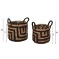 Preview: 2-PIECE SET OF DECORATIVE BASKETS MENDONG GRASS IN NATURAL-BLACK COLOR Φ36x32-40Hcm