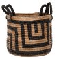 Preview: 2-PIECE SET OF DECORATIVE BASKETS MENDONG GRASS IN NATURAL-BLACK COLOR Φ36x32-40Hcm