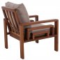 Preview: OUTDOOR-SET 4-TLG. MASSIVES IROKO-HOLZ IN WALNUSSFARBE & BEIGE KISSEN