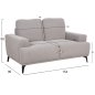 Preview: SOFA SET 2-TLG. TERIN GRAUER STOFF-SCHWARZE METALLBEINE