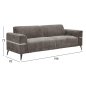Preview: SOFA SET 2-TLG FERIN GRAUER STOFF-DUNKELBRAUNE METALLBEINE