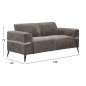 Preview: SOFA SET 2-TLG FERIN GRAUER STOFF-DUNKELBRAUNE METALLBEINE