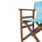 Preview: REGISSEUR DIREKTOR STUHL AUS NUSSBAUM MIT HIMMELBLAUEM TEXTILENE-SATZ