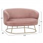 Preview: WOHNZIMMER-SET 2-SITZ & 2 ARIEN SESSEL ROSE SAMT SILBER BASE
