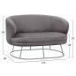 Preview: ARIEN Zweisitzer-Sofa in Grauton mit silberner Metallbasis.