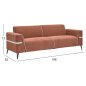 Preview: SOFA SET 2-TLG FERIN ORANGE STOFF-DUNKELBRAUN METALLBEINE