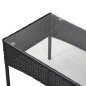 Preview: OUTDOOR-LOUNGE-SET 4-TLG. SYNTHETISCHES RATTAN IN SCHWARZ – KISSEN IN CAPPUCCINO