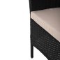 Preview: OUTDOOR-LOUNGE-SET 4-TLG. SYNTHETISCHES RATTAN IN SCHWARZ – KISSEN IN CAPPUCCINO