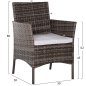 Preview: OUTDOOR-LOUNGE-SET 4-TLG. SYNTHETISCHES RATTAN IN GRAU – KISSEN IN BEIGE