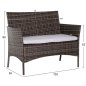 Preview: OUTDOOR-LOUNGE-SET 4-TLG. SYNTHETISCHES RATTAN IN GRAU – KISSEN IN BEIGE