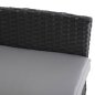 Preview: OUTDOOR-LOUNGE-SET 4-TLG. SYNTHETISCHES RATTAN IN SCHWARZ – KISSEN IN GRAU