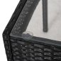 Preview: OUTDOOR-LOUNGE-SET 4-TLG. SYNTHETISCHES RATTAN IN SCHWARZ – KISSEN IN GRAU