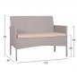 Preview: LOUNGE-SET 4-TLG. GRAU RATTAN MIT KISSEN