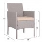 Preview: LOUNGE-SET 4-TLG. GRAU RATTAN MIT KISSEN