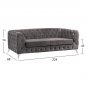 Preview: Set Living Room Albert 3Seater & 2seater & Armchair T.Chesterfield Grey