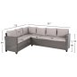Preview: OUTDOOR-LOUNGE-SET RECHTES ECKENSOFA & TISCH GRAU SYNTHETISCHER RATTAN-KISSEN-PS-HOLZ