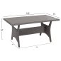 Preview: OUTDOOR-LOUNGE-SET RECHTES ECKENSOFA & TISCH GRAU SYNTHETISCHER RATTAN-KISSEN-PS-HOLZ