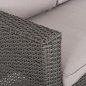 Preview: OUTDOOR-LOUNGE-SET RECHTES ECKENSOFA & TISCH GRAU SYNTHETISCHER RATTAN-KISSEN-PS-HOLZ