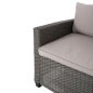 Preview: OUTDOOR-LOUNGE-SET RECHTES ECKENSOFA & TISCH GRAU SYNTHETISCHER RATTAN-KISSEN-PS-HOLZ