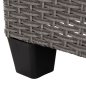 Preview: OUTDOOR-LOUNGE-SET RECHTES ECKENSOFA & TISCH GRAU SYNTHETISCHER RATTAN-KISSEN-PS-HOLZ