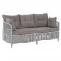 Preview: PROFESSIONELLES WOHNZIMMER-SET. REIHE 4ST OUTDOOR ALUMINIUM SEIL ANOIXTO GRAU