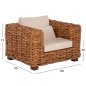 Preview: OUTDOOR-LOUNGE-SET 4-TLG. TROPEL NATURRATTAN-MAHAGONI-HOLZ-WEIßE KISSEN