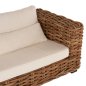 Preview: OUTDOOR-LOUNGE-SET 4-TLG. TROPEL NATURRATTAN-MAHAGONI-HOLZ-WEIßE KISSEN