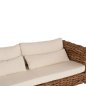 Preview: OUTDOOR-LOUNGE-SET 4-TLG. TROPEL NATURRATTAN-MAHAGONI-HOLZ-WEIßE KISSEN