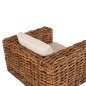 Preview: OUTDOOR-LOUNGE-SET 4-TLG. TROPEL NATURRATTAN-MAHAGONI-HOLZ-WEIßE KISSEN