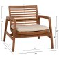 Preview: OUTDOOR-LOUNGE-SET 4-TLG. DOVER RECYCELTES TEAKHOLZ-WEIßE KISSEN