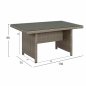 Preview: WOHNZIMMER-SET ALUMINIUM ECKE MIT ZWEI HOCKER UND GRAUER TISCH
