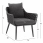 Preview: Outdoor-Lounge aus Metallrahmen in grauer Farbe (4-teilig)