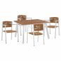 Preview: DINING SET 5PCS WITH POLYWOOD TABLE 120X80 & WHITE ARMCHAIR