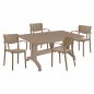 Preview: ESSZIMMERSET 5-TEILIG POLYPROPYLEN TISCH 140X80 & KAFFEESESSEL