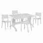 Preview: ESSZIMMER-SET 5-TEILIG POLYPROPYLEN TISCH 120X70 & WEISSER SESSEL