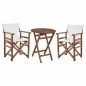 Preview: Ess-Set 3-teilig Tisch Φ60 cm und "Lemnos" Sessel aus Walnuss