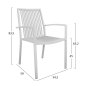 Preview: ESSZIMMER-SET 5-TLG. BRONCA METALLTISCH - 4 SESSEL AUS ALUMINIUM - WEISS
