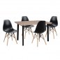 Preview: Modernes Esstischset im Industriellen Design (5-teilig)