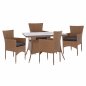 Preview: ESS SET 5-TEILIG 120Χ70 cm & SESSEL WICKER RATTAN BEIGE BRAUN