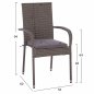 Preview: DINING SET 5PCS BANK. 120X70 & ARMCHAIRS WICKER RATTAN GRAY