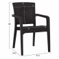 Preview: DINING ROOM SET 5PCS TABLE 110X60 & POLYP/NEW RECYCLED BROWN ARMCHAIRS