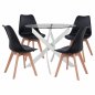 Preview: DINING SET 5PCS TABLE Φ90X74 & 4 VEGAS CHAIRS BLACKDINING SET 5PCS TABLE Φ90X74 & 4 VEGAS CHAIRS BLACK WHITE
