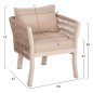 Preview: OUTDOOR-ESSZIMMER-SET 7-TEILIG ALUMINIUM IN BEIGE-HPL-GRAUEM MARMOR-CAPUCCINO-KISSEN UND SEIL