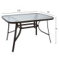 Preview: ESSZIMMERSET FÜR DEN GARTEN 5-TEILIG BRAUN METALL & KORB