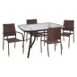 Preview: ESSZIMMERSET FÜR DEN GARTEN 5-TEILIG BRAUN METALL & KORB