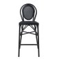 Preview: Bar Hocker aus Aluminium in Bambus-Optik in schwarz