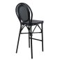 Preview: Bar Hocker aus Aluminium in Bambus-Optik in schwarz