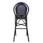 Preview: Bar Hocker aus Aluminium in Bambus-Optik in schwarz