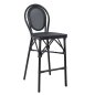 Preview: Bar Hocker aus Aluminium in Bambus-Optik in schwarz